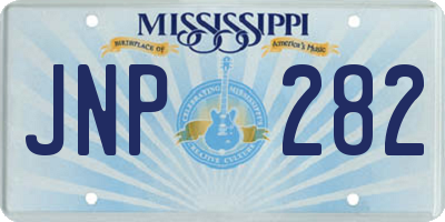 MS license plate JNP282