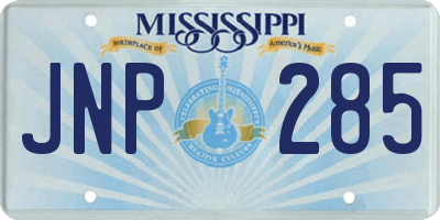 MS license plate JNP285