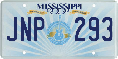 MS license plate JNP293
