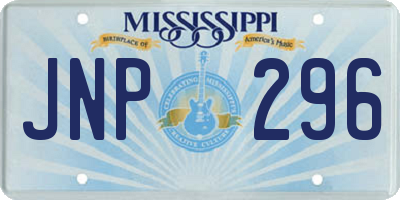 MS license plate JNP296