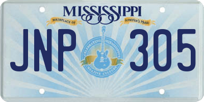 MS license plate JNP305