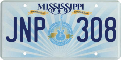 MS license plate JNP308