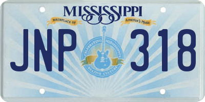 MS license plate JNP318
