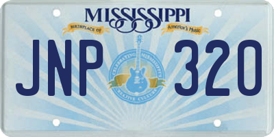MS license plate JNP320