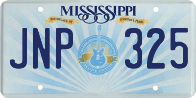 MS license plate JNP325
