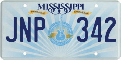 MS license plate JNP342