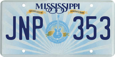 MS license plate JNP353