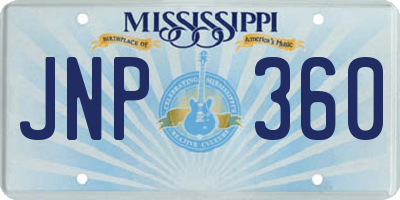MS license plate JNP360