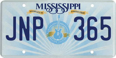 MS license plate JNP365