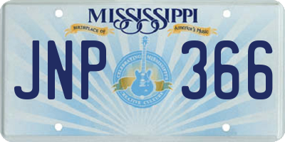 MS license plate JNP366