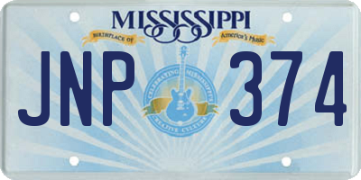 MS license plate JNP374