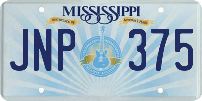 MS license plate JNP375