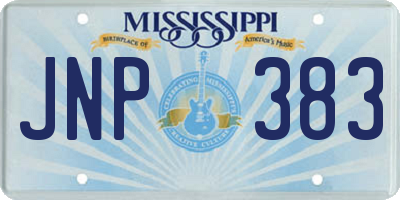 MS license plate JNP383