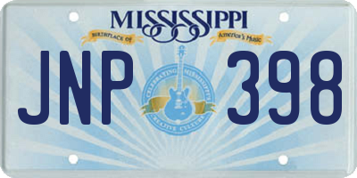 MS license plate JNP398