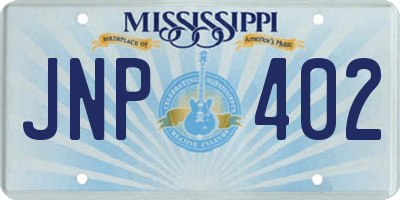 MS license plate JNP402
