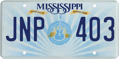MS license plate JNP403