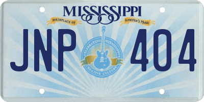 MS license plate JNP404
