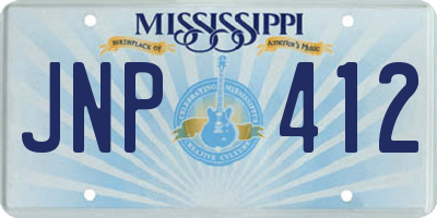 MS license plate JNP412