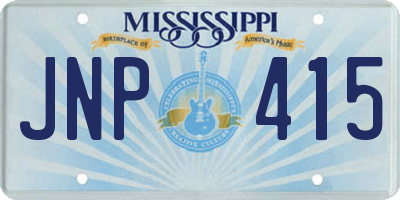 MS license plate JNP415