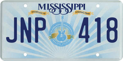 MS license plate JNP418