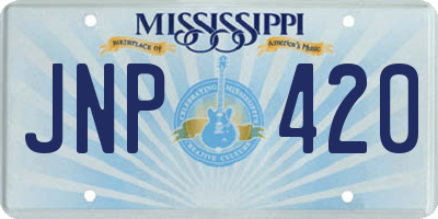 MS license plate JNP420