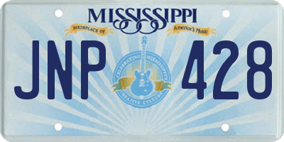 MS license plate JNP428