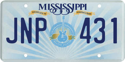 MS license plate JNP431