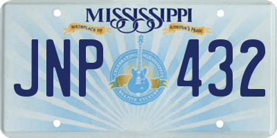 MS license plate JNP432