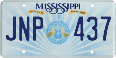 MS license plate JNP437