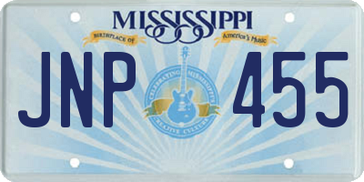 MS license plate JNP455
