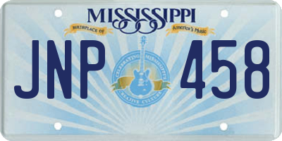 MS license plate JNP458