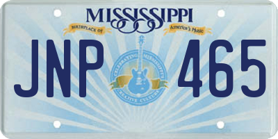 MS license plate JNP465
