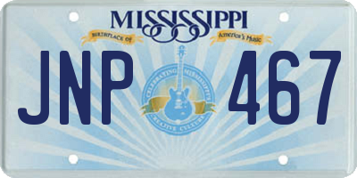 MS license plate JNP467