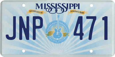 MS license plate JNP471