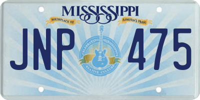 MS license plate JNP475