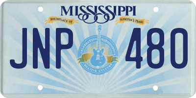 MS license plate JNP480
