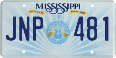 MS license plate JNP481