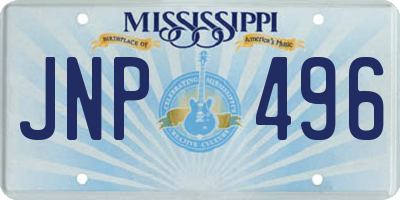 MS license plate JNP496