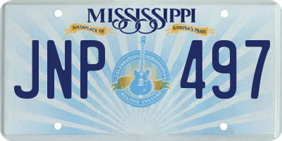 MS license plate JNP497