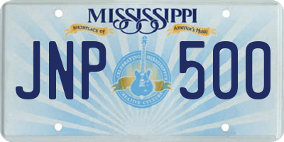 MS license plate JNP500