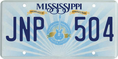 MS license plate JNP504