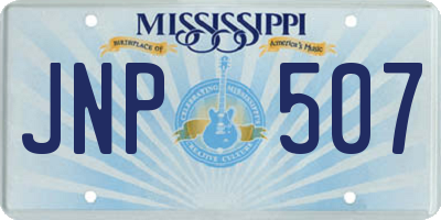 MS license plate JNP507