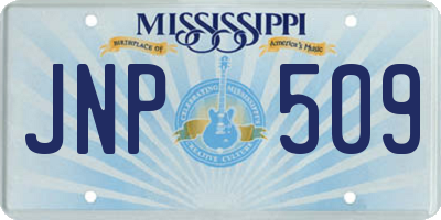 MS license plate JNP509