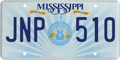MS license plate JNP510