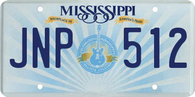 MS license plate JNP512