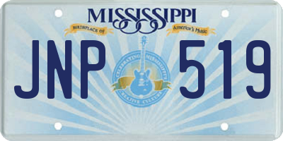 MS license plate JNP519