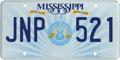 MS license plate JNP521