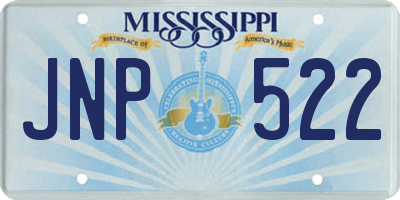MS license plate JNP522