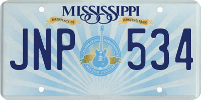 MS license plate JNP534