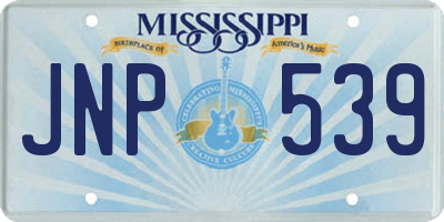 MS license plate JNP539